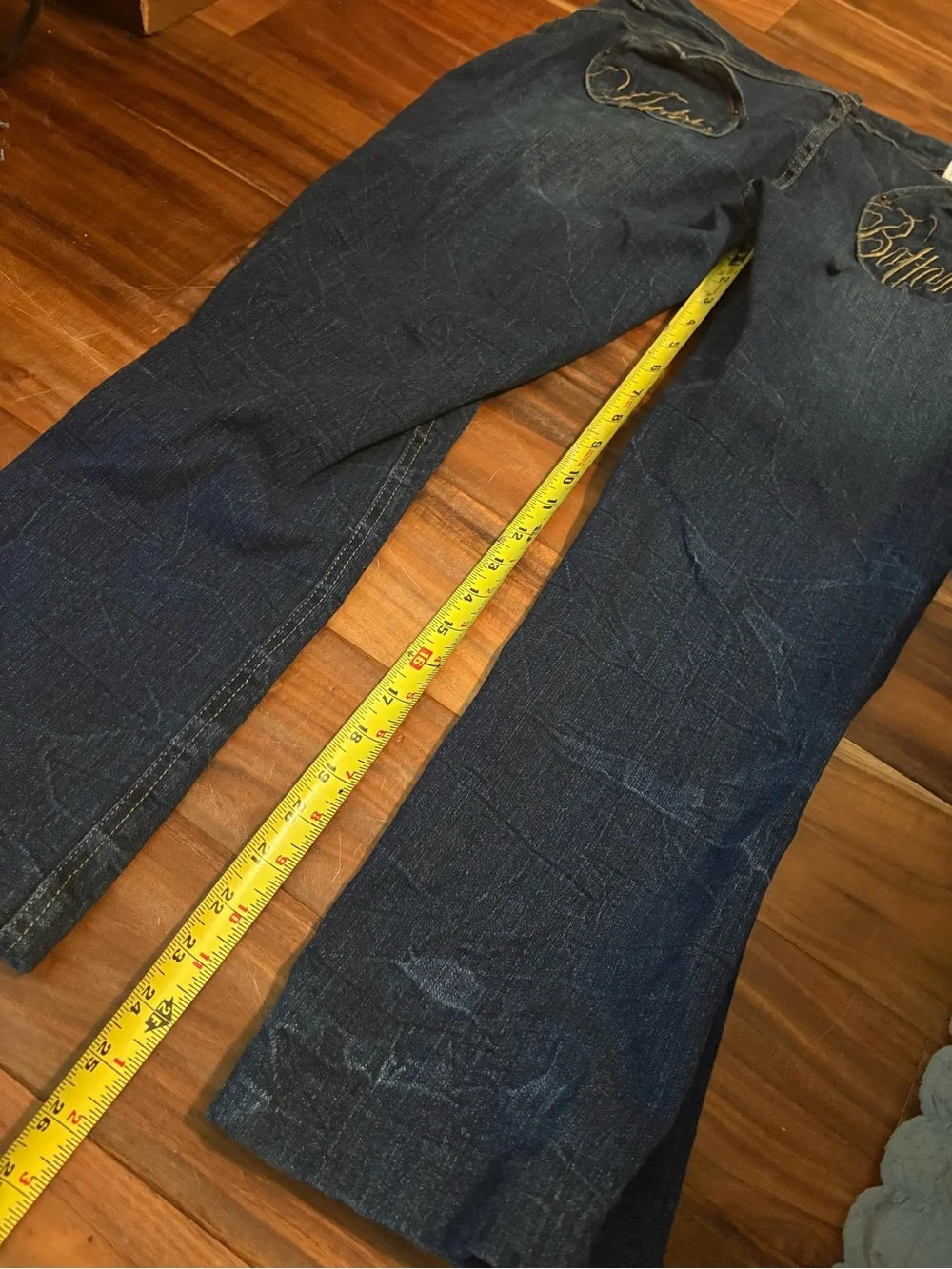 Vintage Apple Bottoms Jeans Size 11/12 Dark Wash Heart Pocket Y2K Bootcut (1353)